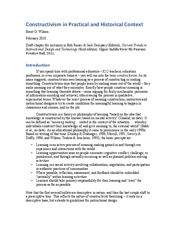 Constructivism Learning Theory & Philosophy of Education visual data 5