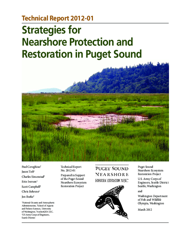 (PDF) Strategies for Nearshore Protection and Restoration in Puget Sound