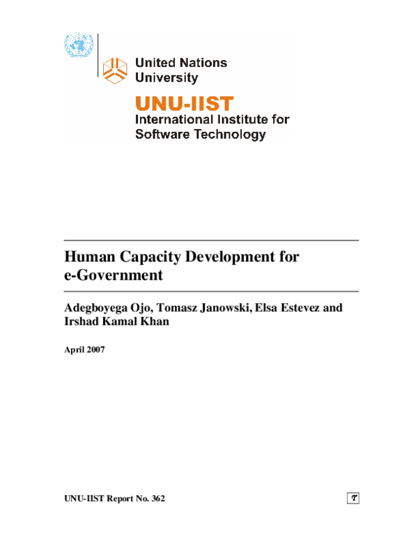 (PDF) Human Capacity Development for e-Government