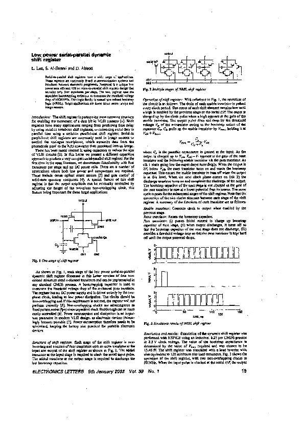 (PDF) Dynamic bootstrapped shift register for smart sensor arrays