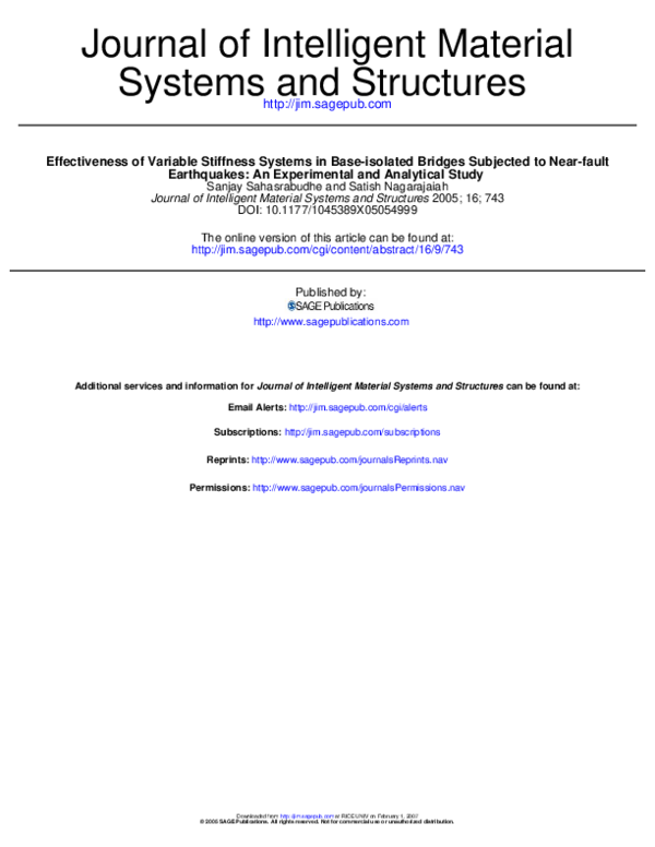 (PDF) Effectiveness of Variable Stiffness Systems in Base