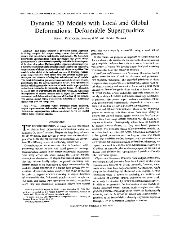 (PDF) Dynamic 3D models with local and global deformations: Deformable ...