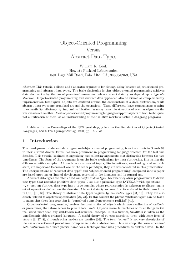 (PDF) Object-oriented programming versus abstract data types