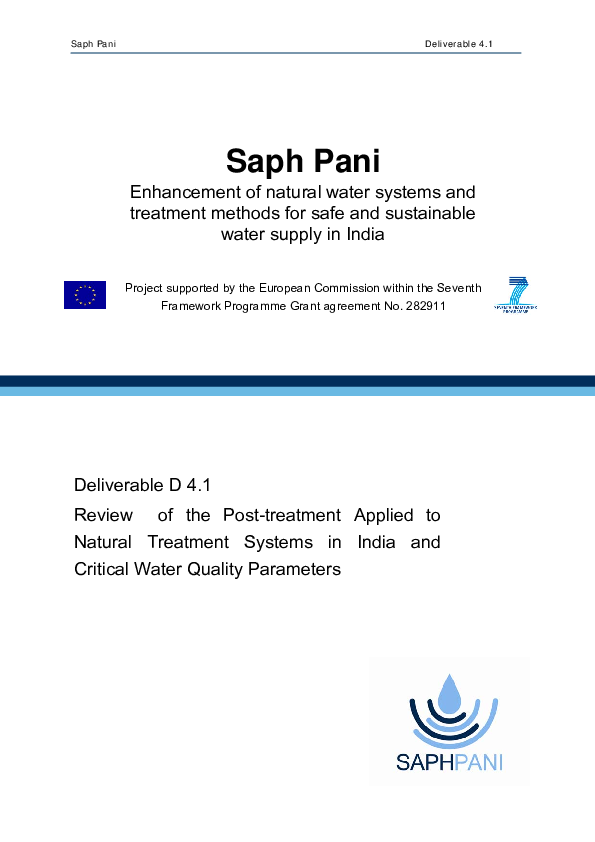 (PDF) Review of the Posttreatment Applied to Natural Treatment Systems