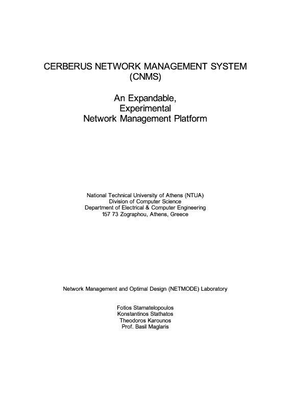 (PDF) CERBERUS NETWORK MANAGEMENT SYSTEM (CNMS) An Expandable ...