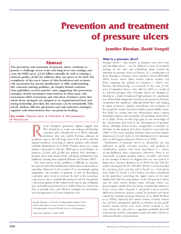 (PDF) Prevention and treatment of pressure ulcers