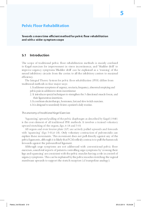 Pdf Pelvic Floor Rehabilitation According To The Integral Theory