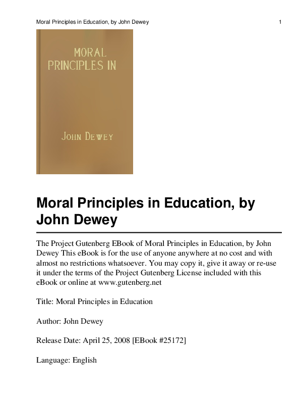 (PDF) Moral principles in education