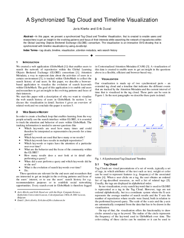 (PDF) A Synchronized Tag Cloud and Timeline Visualization