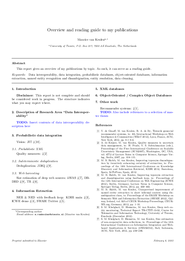 (PDF) Overview and reading guide to my publications