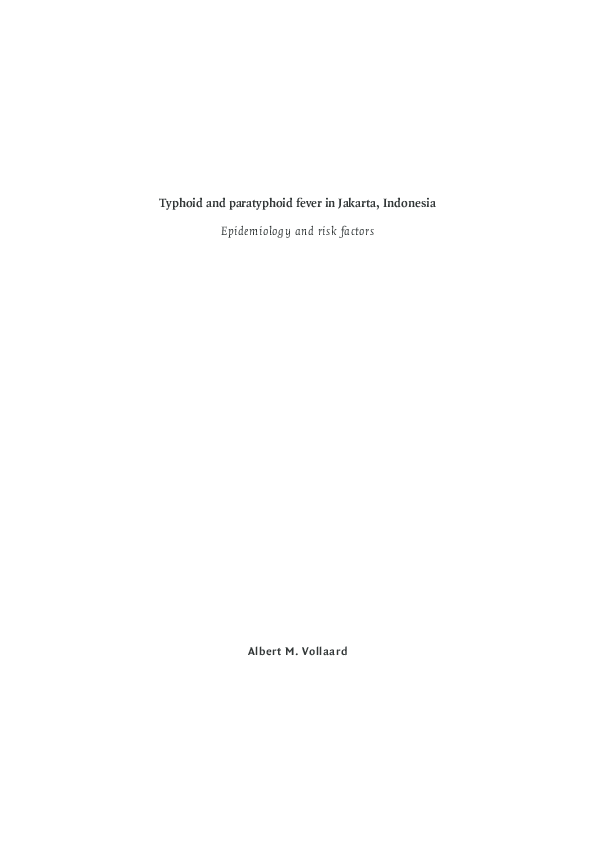 (PDF) Risk factors for typhoid and paratyphoid fever in Jakarta, Indonesia