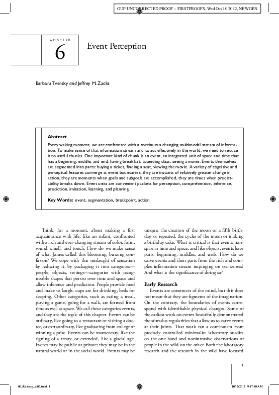 (PDF) Event perception