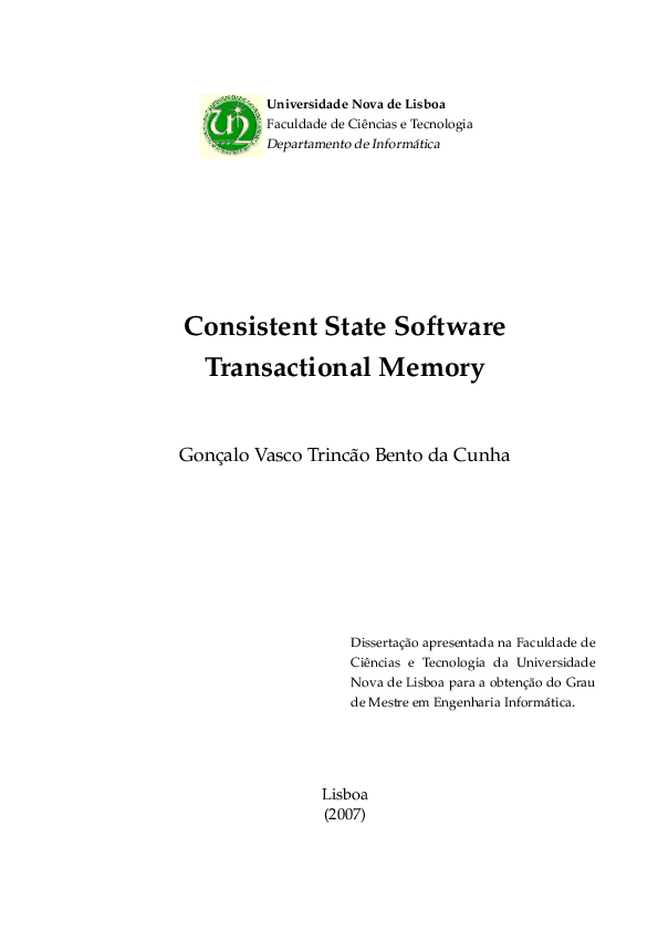 (PDF) Consistent state software transactional memory