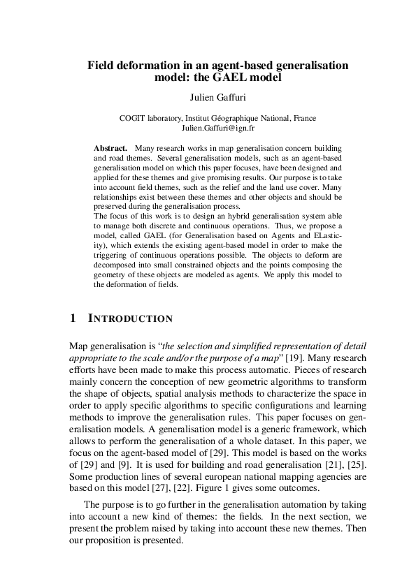 Field deformation in an agent-based generalisation model: the GAEL model