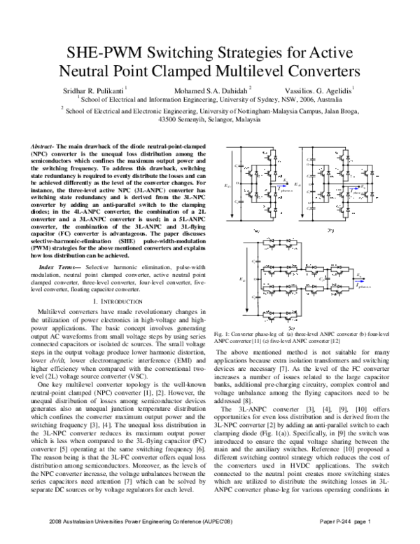 (PDF) SHE-PWM switching strategies for active neutral point clamped ...
