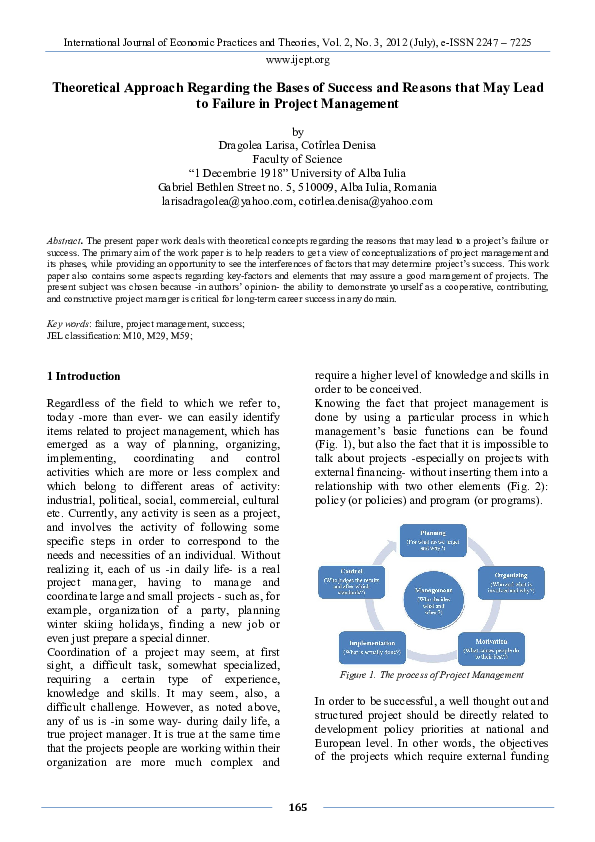Theoretical Approach Regarding the Bases of Success and Reasons that ...