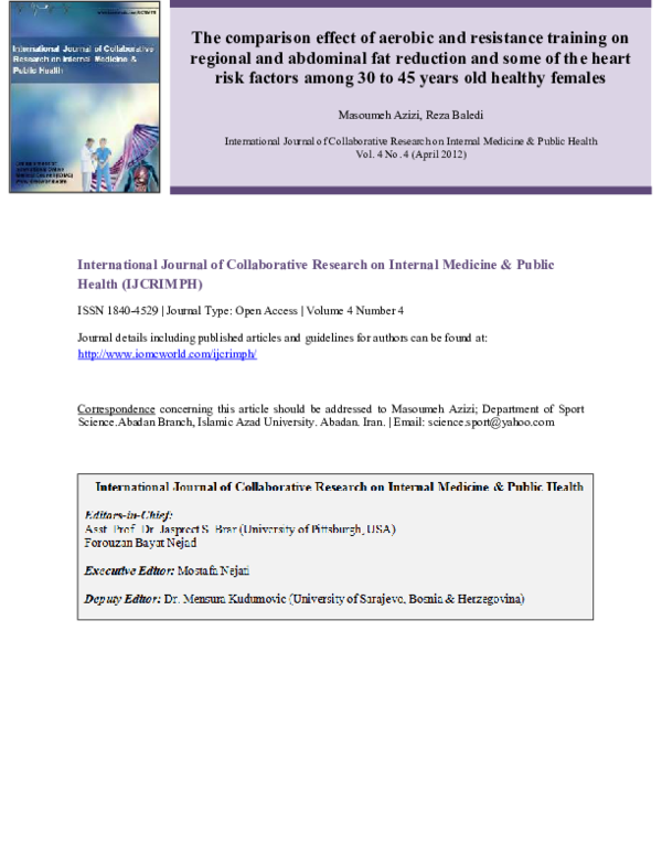 (PDF) The comparison effect of aerobic and resistance training on ...