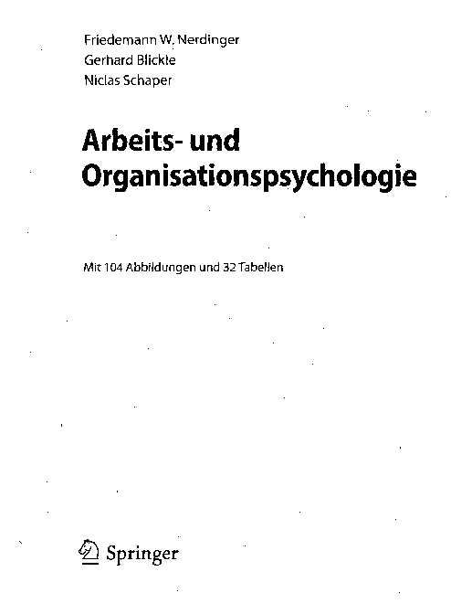Arbeits Und Organisationspsychologie Nerdinger (PDF) Arbeits-und Organisationspsychologie