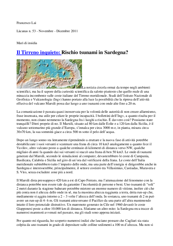 Rischio tsunami california