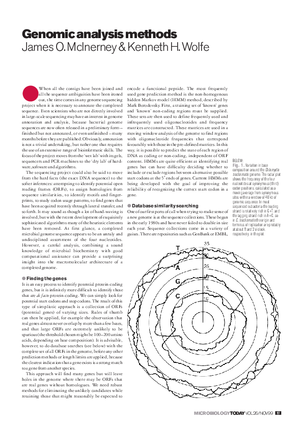 (PDF) Genomic analysis methods