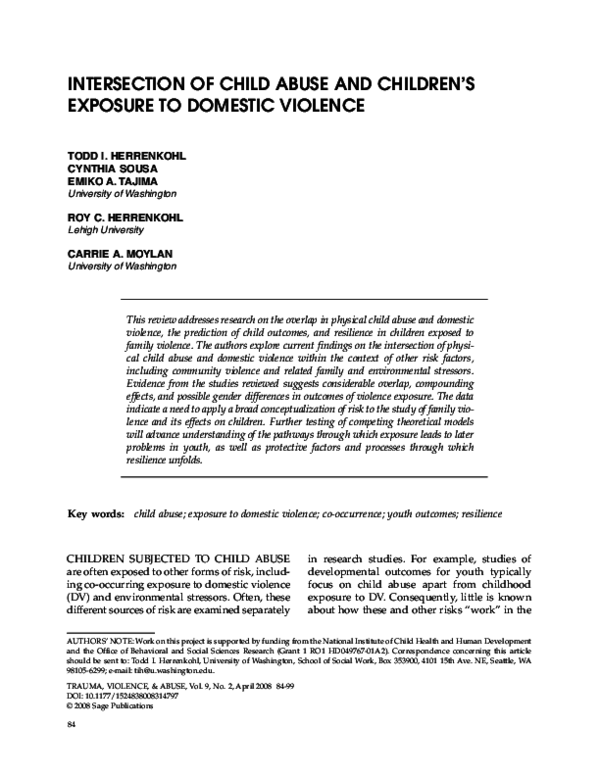 (PDF) Intersection of child abuse and children's exposure to domestic ...
