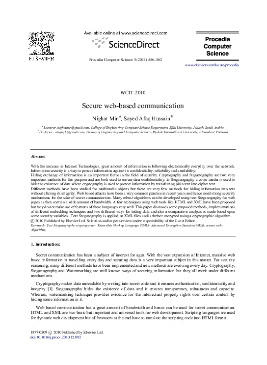(PDF) Secure web-based communication