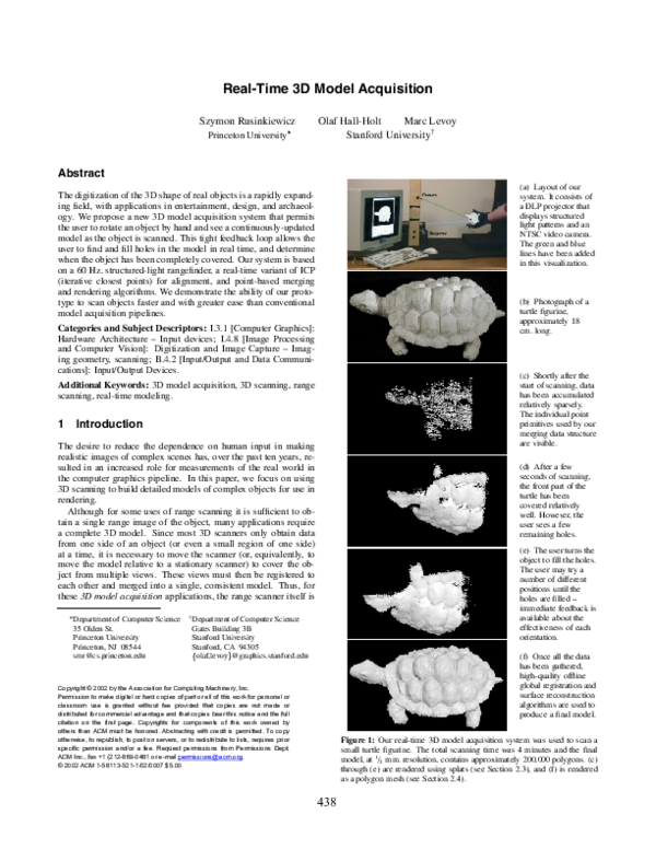 (PDF) Real-time 3D model acquisition