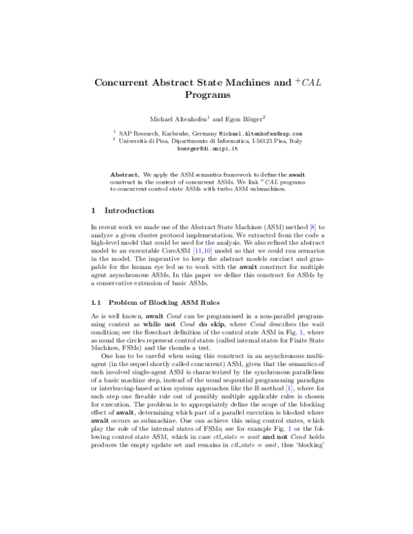 (PDF) Concurrent abstract state machines and+ CAL programs