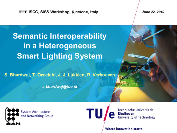 (PDF) Semantic interoperability in a heterogeneous smart lighting system