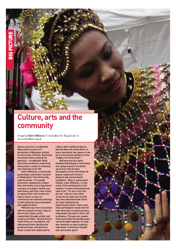 (PDF) Culture, arts and the community
