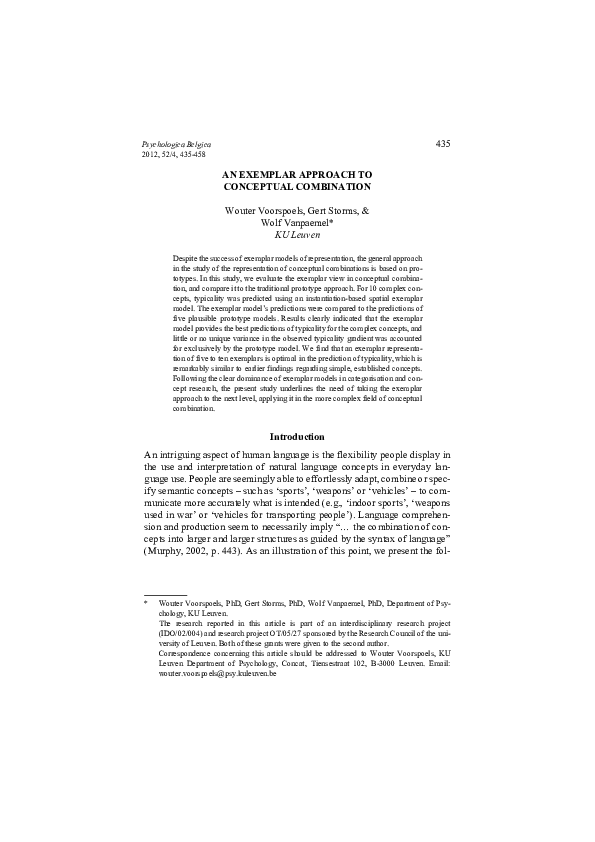 (PDF) An Exemplar Approach to Conceptual Combination
