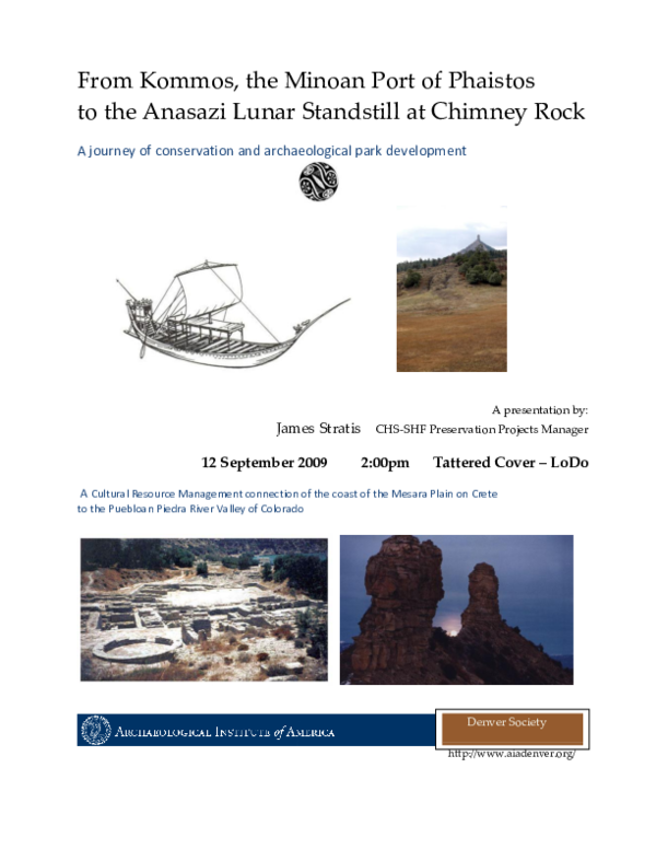 (PDF) From Kommos, the Minoan Port of Phaistos to the Anasazi Lunar