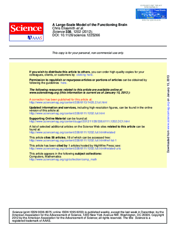 (PDF) A large-scale model of the functioning brain