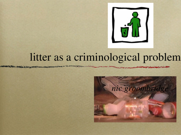 (DOC) More recently have written a chapter on litter as a ...