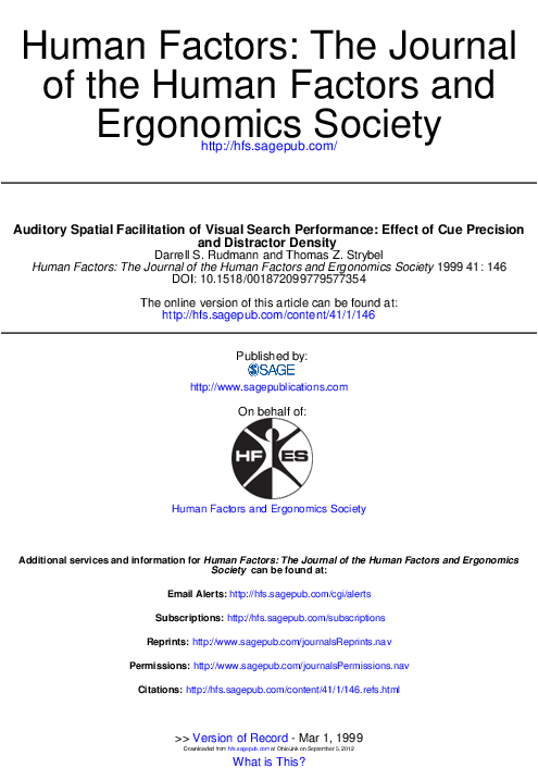 (PDF) Auditory spatial facilitation of visual search performance in ...