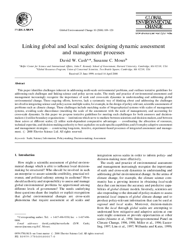 (PDF) Linking global and local scales: designing dynamic assessment and ...