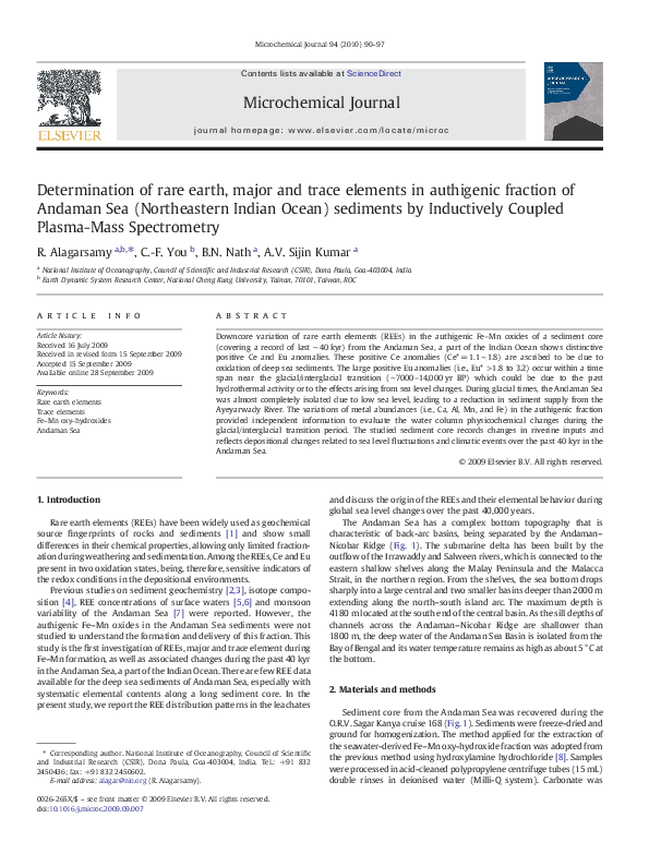 (PDF) Determination of rare earth major and trace elements in ...
