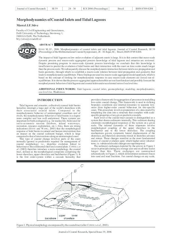 (PDF) Morphodynamics of coastal inlets and tidal lagoons