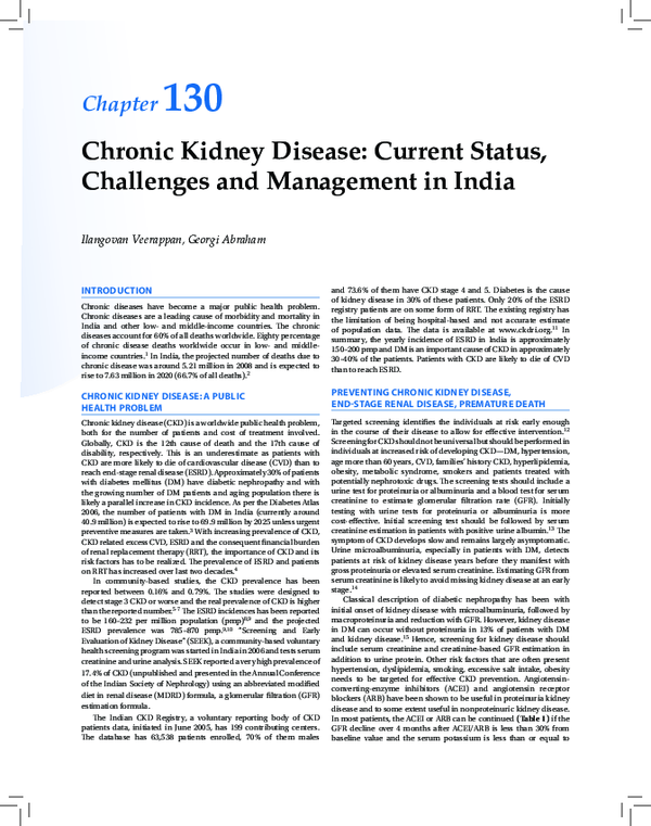 (PDF) Chronic Kidney Disease: Current Status, Challenges and Management ...