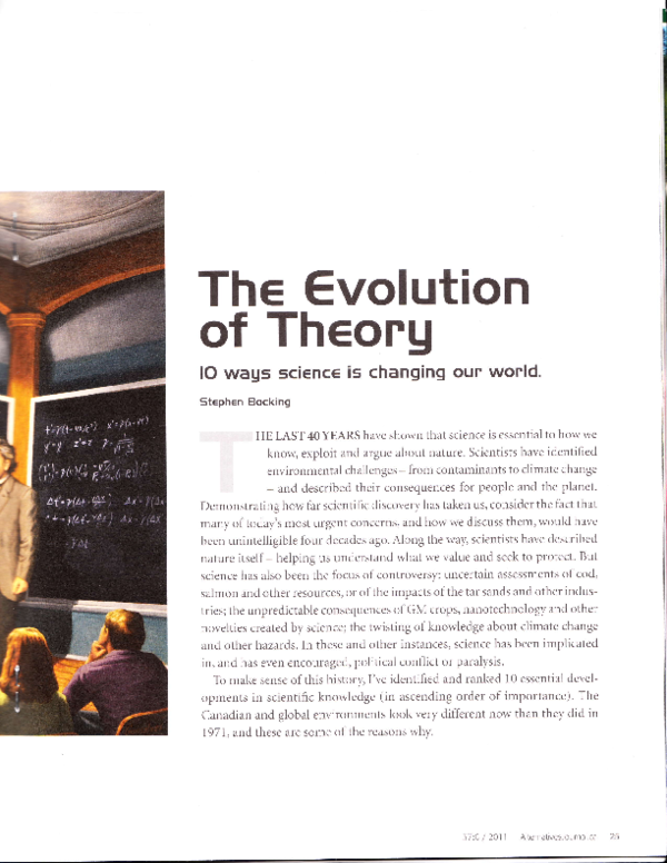 (PDF) The Evolution of Theory: 10 Ways Science is Changing our World