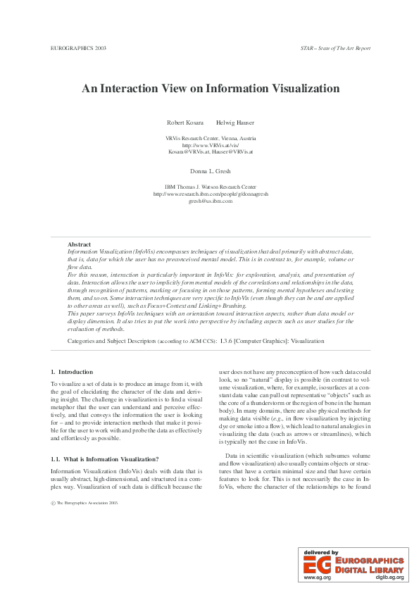 (PDF) An interaction view on information visualization