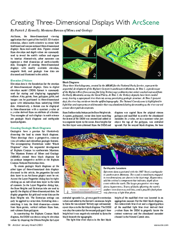(PDF) Creating three-dimensional displays with ArcScene