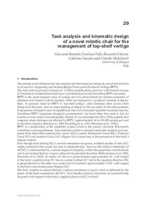 (PDF) Task analysis and kinematic design of a novel robotic chair for ...