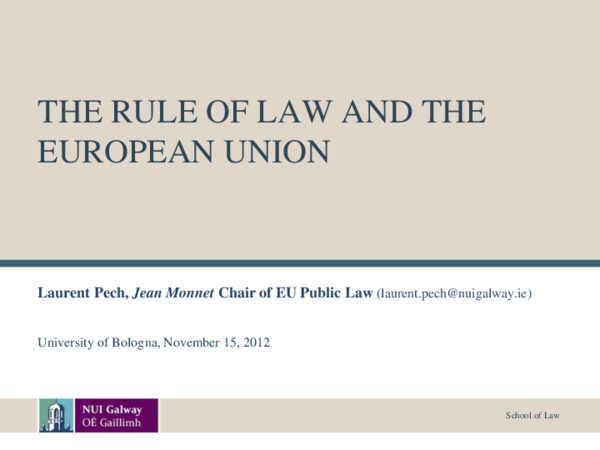 (PPT) The Rule of Law and the European Union