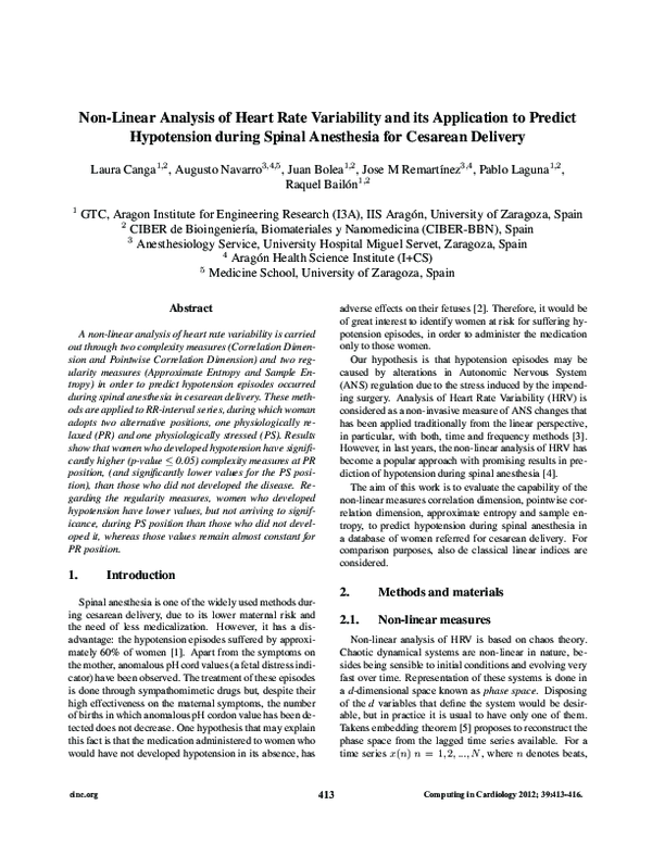 (PDF) Non-linear analysis of heart rate variability and its application ...