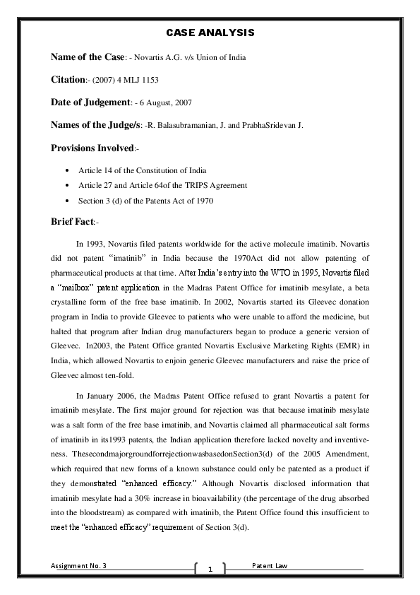 Novartis case essay image