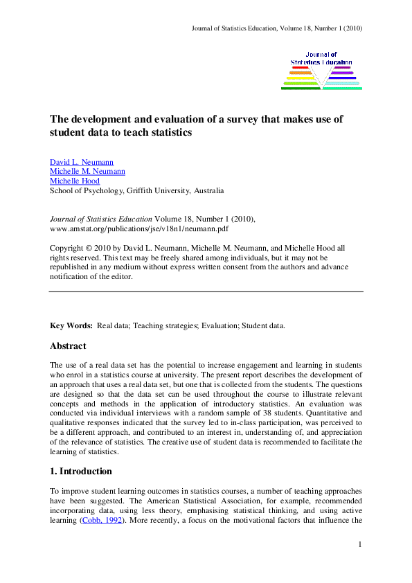 (PDF) The development and evaluation of a survey that makes use of ...