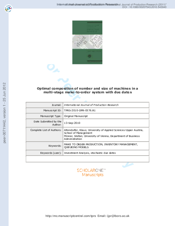 Make To Order System