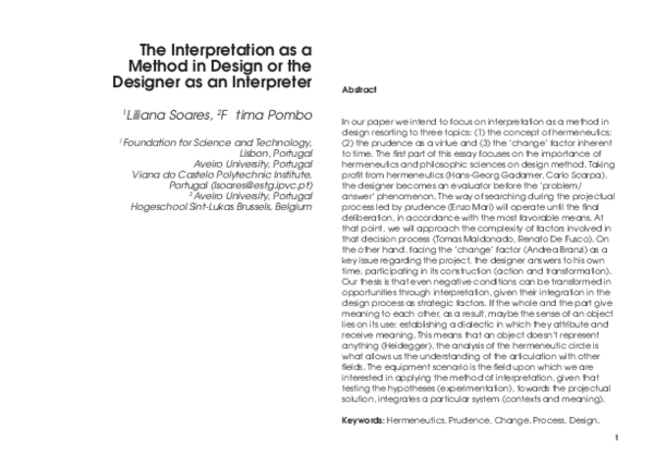 (PDF) The Interpretation as a Method in Design or the Designer as an ...