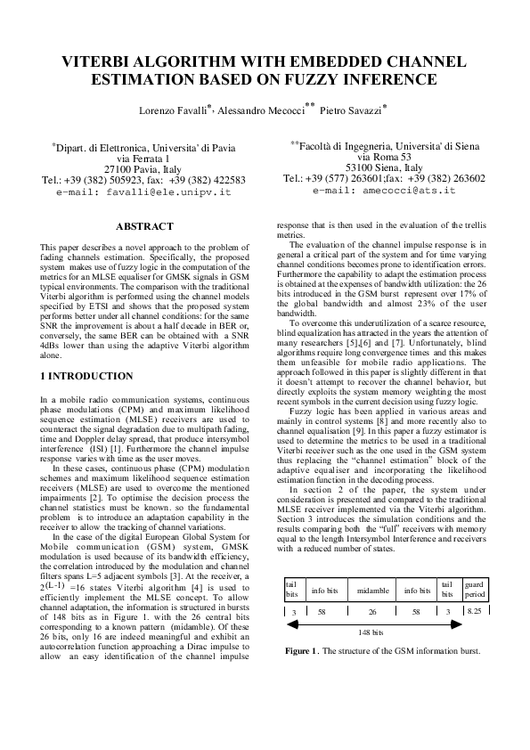 (PDF) Viterbi algorithm with embedded channel estimation based on fuzzy ...